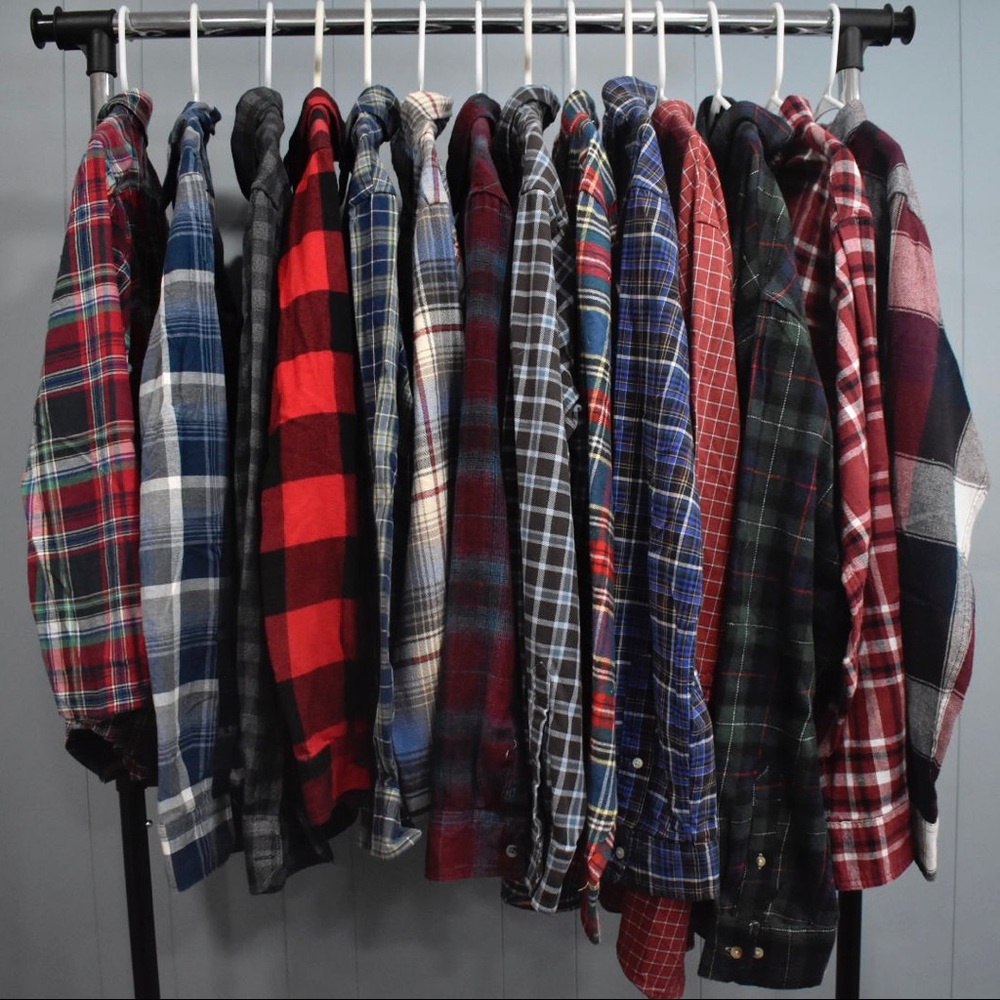 Box of vintage flannel shirts(3)